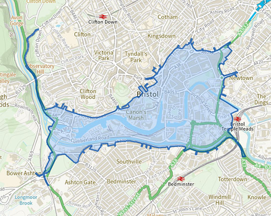 Bristol CAZ Map